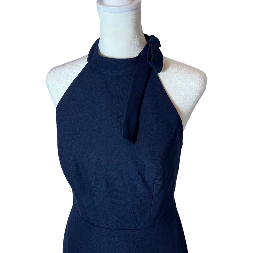 After Six Bow Neck Open Back Trumpet Gown Midnight Navy Maxi Dress, NWT, Size 14 - Picture 4 of 8